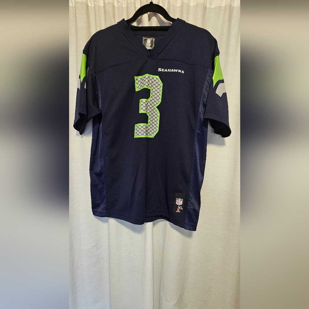 NFL Seattle Seahawks Navy and Volt #3 Women's Jersey